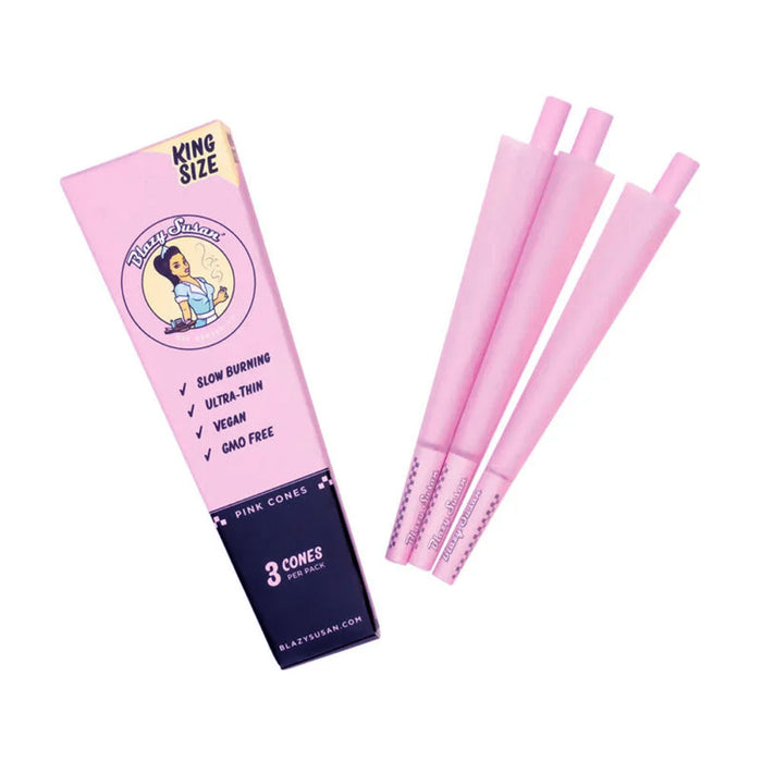 Blazy Susan King Size Pink Pre Rolled Cones 3-Pack